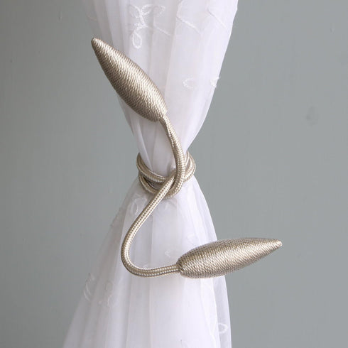 Valea Home 2 Pieces Creative Curtain Tiebacks Clips, European Style Custom Made Holders, Beige