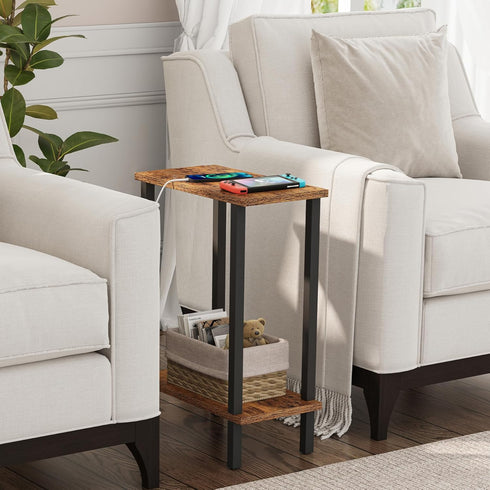 TB01BB062 TUTOTAK Small Side Table, Narrow End Table, Skinny Sofa Table, Slim Nightstand, Couch Table, Living Room, Bed