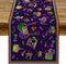 Pudodo Mardi Gras Table Runner - Carnival Mask Fleur De Lis Tablecloth for New Orleans Masquerade Party, Kitchen Dining