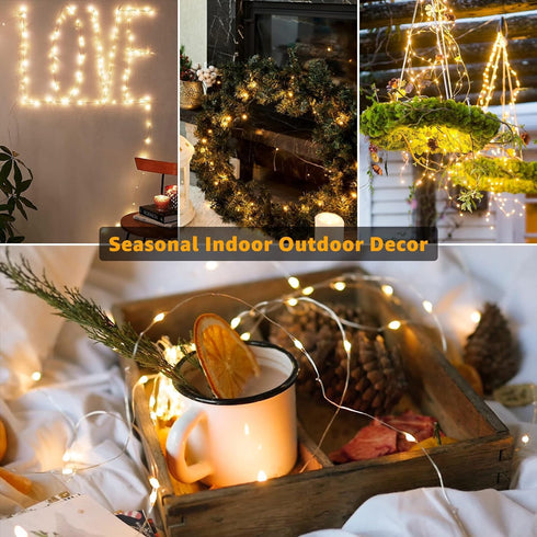 HOBAYS 20 Pack 7ft 20 Fairy Lights Battery Operated LED Mini String Lights Twinkle Lights Silver Wire Firefly Starry