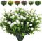 RECUTMS Artificial Flowers, Fake Boxwood Outdoor UV Resistant Plants, Eucalyptus Greenery Shrubs for Home Garden