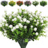 RECUTMS Artificial Flowers, Fake Boxwood Outdoor UV Resistant Plants, Eucalyptus Greenery Shrubs for Home Garden