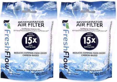 Fresh Flow W10311524 Air Filter Cartridge for Whirlpool Refrigerator - 2-Pack