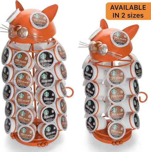 Made Easy Kit Carousel Coffee Pod Holder, Compatible with Keurig K-Pods K-Cups, Metal Countertop Rack Storage Organizer