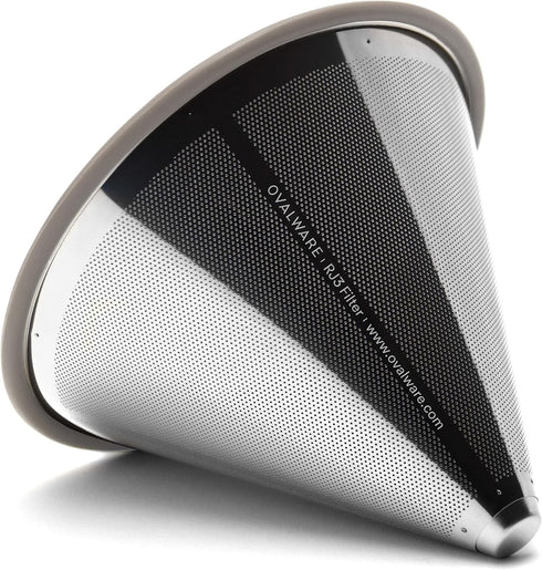 OVALWARE Paperless Stainless Steel Pour Over Coffee Filter - Reusable Coffee Cone Dripper for Chemex, Hario, and More