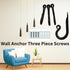 Wrought Iron Coat Hooks Set of 3, Decorative Black Wall Mounted Rustic Hooks for Hanging