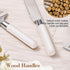 Cake Cutting Set for Wedding, Vintage Wood Knife and Server Set, 2-Piece Pie Cutter, White Dessert Utensils