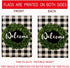 Welcome Boxwood Wreath Garden Flag, Double Sided Vertical, Buffalo Check Plaid Rustic Farmhouse Decoration