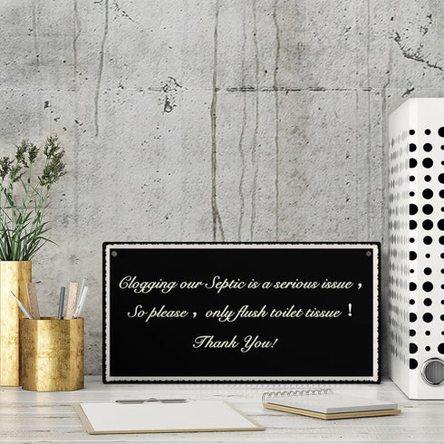 Thank You Sign Only Flush Tissue Hanging Bathroom Plaque, 12 inch by 6 inch, Toilet Wall Door Decor