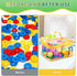 6 Packs Clear Toy Storage Bags, Colorful PVC Waterproof Toy Organizer with Zip Reusable Bags for Building Blocks, Board