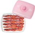 Joie Piggy Microwave Bacon Grooved Cooking Tray with Splatter Lid, Holds 4-5