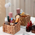 Remote Control Holder Wicker Desk Organizer Divided Storage Basket,Hand Woven Cosmetic Storage Box with 3 Compartments,Water Hyacinth Remote Control Basket for Desktop Organizing by LYDWOO8D
