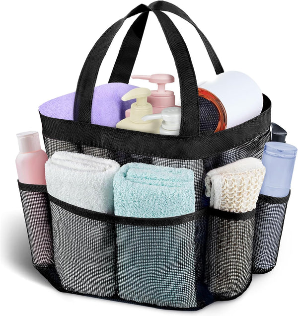 Attmu Mesh Shower Caddy - Portable Quick Dry Hanging Shower Tote Bag for College Dorm Room