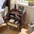 Lerliuo Rattan Nightstand, Bedside Table with Drawer Open Shelf, Cane Accent Side End Table with Solid Wood Legs