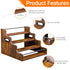 YQBRAO 4-Tier 16-Inch Countertop Tiered Liquor Bottle Display Shelf - Rustic Wood Liquor Rack & Coffee Syrup Organizer