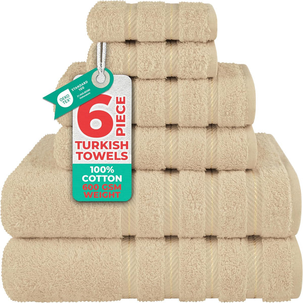 American Soft Linen Luxury 6 Piece Towel Set, 2 Bath Towels 2
