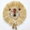 YarnieJiajia Boho Handmade Lion Head Nursery Wall Decor Safari Jungle Theme Wall Hanging