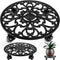 14 Inch Rolling Plant Stand with Wheels Metal Plant Caddy with Wheels