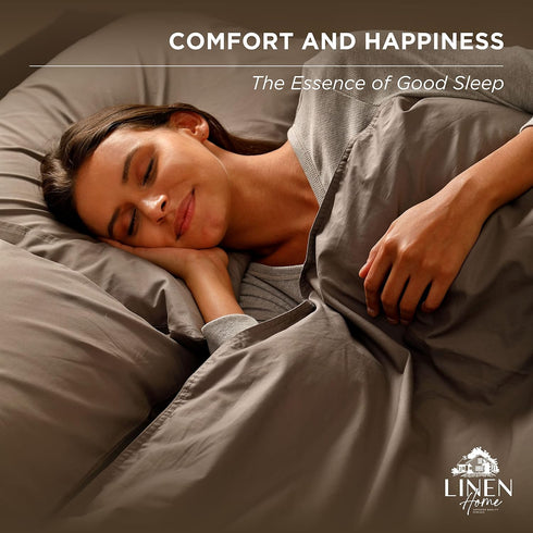 Linen Home 100% Cotton Percale Pillowcases, King Size, White, 2 Pieces, 20 inches X 40 inches