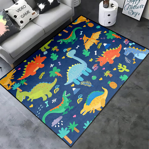 3x5, Kids Dinosaur Rug Soft Non Slip Dino Rug for Playroom Bedroom, Cartoon Dinosaur Area Rugs for Toddlers Boys Girls