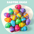24PCS 3.15" JOYIN Printed Easter Eggs, Empty Fillable Colorful Plastic Eggs Bulks for Easter Hunt, Basket Stuffers