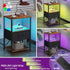 TB01BB069L TUTOTAK LED Nightstand, Night Stand with Charging Station, End Table, Bedside Table with Fabric Drawer