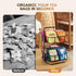 2 8 360 Countertop 100+ Rotating Tea Bag Organizer Tier Basket Spinning Teabag Holder Organizer, Acacia Wood Iron Tea