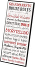 P. Graham Dunn Grandparents House Rules Wall Art Sign Plaque, 12 x 6 White