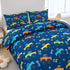 Set 3 Set Sets ZRNBAST Cartoon Car Kids Comforter Full Pieces Construction Bedding for Boys Deep Blue Trucks Bedding