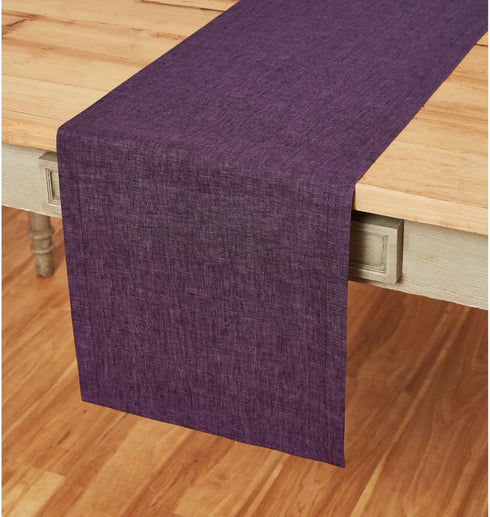 Solino Home Linen Table Runner - 100% Pure Linen Grape Table Runner 14 x 36 Inch for Dresser and Coffee Tables - Athena