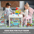 6.6x5.0ft Capslpad Kid Rug for Playroom Sky Blue Play Rug Traffic Road Car Play Mat Educational Learning Area Rug