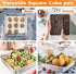 TeamFar Square Cake Pan, 6/8/9 Inch Stainless Steel Baking Pan for Cake Brownie Lasagna, Set of 3