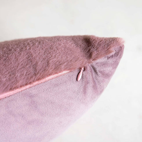 Demetex Rose Pink Pillow Covers 18x18, Set of 2 Super Soft Furry Throw Pillowcases for Couch Wedding Party Decor