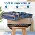 Edcooy Purple(60"*75") Boho Chair Cover Colorful Chenille Tassels Hippie Throw Blanket for Couch Bed Sofa Recliner
