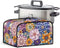Hippie Flower Slow Cooker Cover, Oval Crock Pot Dust Cover with Handle, Easy to Clean for Home Kitchen