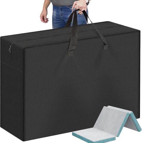UUFCTY Foldable Mattress Storage Bag, 61"x13"x27.5" Portable Waterproof Carry Case for Trifold Memory