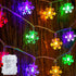 Dazzle Bright Christmas Snowflake String Lights, 2 Pack Total 100LED 50FT Battery