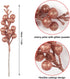Crafare 24 Pack Rose Gold Christmas Glitter Berries Stems, Artificial Christmas Picks for Tree Ornaments, Crafts,