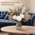 RoseTalk Faux Flower Arrangement with Vase, Center Pieces Decoration for Table, Pampas Grass Floral Dcor, Thanksgiving