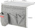 Linen 4 Pockets Bedside Caddy, Bedside Storage Organizer with Water Bottle Holder for Magazine, Remotes, Phone (Grey)