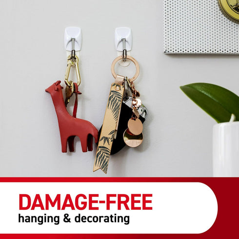 Command Small Wire Toggle Hooks, 4 Wall Hooks & 5 Command Strips, Damage-Free Hanging, Holds up to 0.5 lb