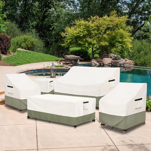 22 22 18 inches,600D Outdoor Ottoman Cover W x D x H Heavy Duty Waterproof Patio Ottoman Cover,Patio End Table Covers