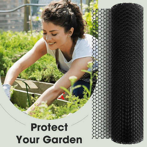 15.7IN 16.4FT 0.35" Unves Chicken Wire Plastic Mesh, x Fencing for Poultry Floral Dogs Rabbit Pets Barrier Netting