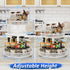 Lazy Susan Organizer 2 Tier - 12 inch Adjustable Metal Rotating Lazy Susan for Cabinet, Pantry, Kitchen Countertop,