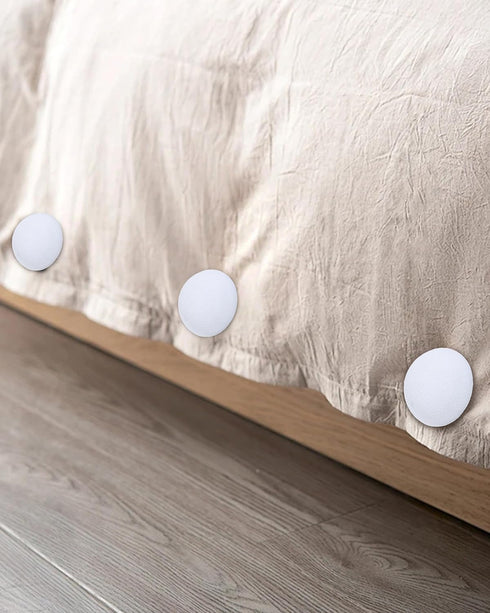 Duvet Pin Clips 16 Sets, Duvet Button Fasteners with Soft Fabric for Quilt, Cushions, Curtains (White)