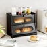 2-Tier Countertop,Bread Bread Box,Extra Large Bamboo Bread Box for Kitchen Storage Container with Magnetic Acrylic Door