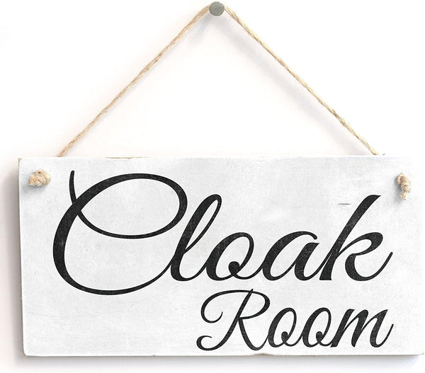 Meijiafei Cloak Room Shabby Chic Gift Sign Plaque 10" x 5"