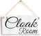 Meijiafei Cloak Room Shabby Chic Gift Sign Plaque 10" x 5"