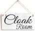 Meijiafei Cloak Room Shabby Chic Gift Sign Plaque 10" x 5"