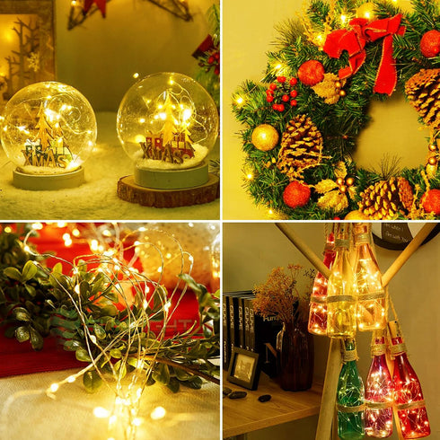 24 Pack 7ft 20 litogo Fairy Lights Battery Operated, LED Waterproof Fairy String Lights Small Mini Light for Mason Jars